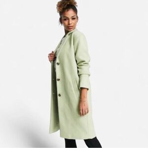 Pieces Alice wool blend coat in Sage Green Size small
